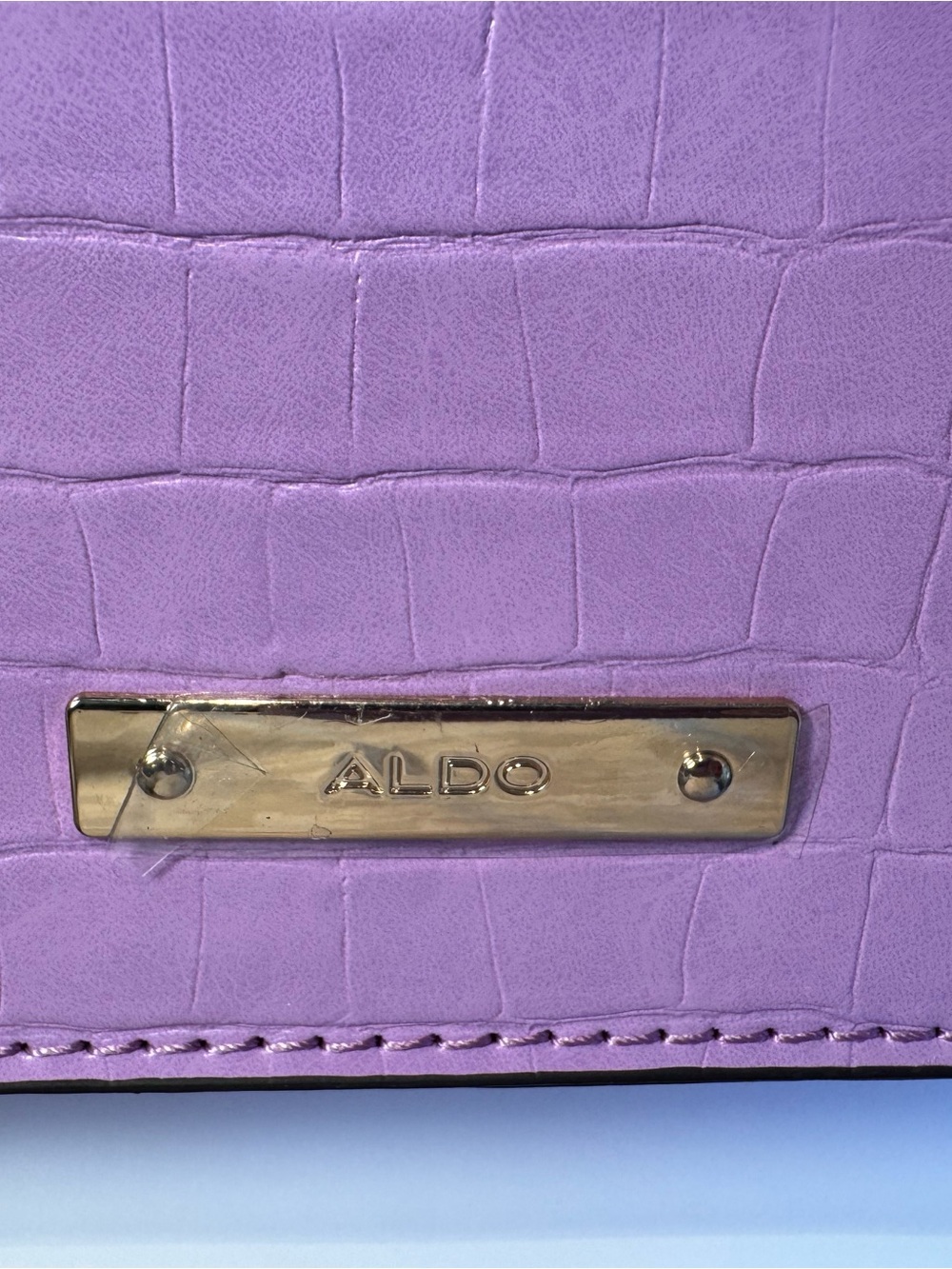 ALDO Lavender Croc Embossed Top Handle Crossbody Bag | New without tags - Picture 8 of 8